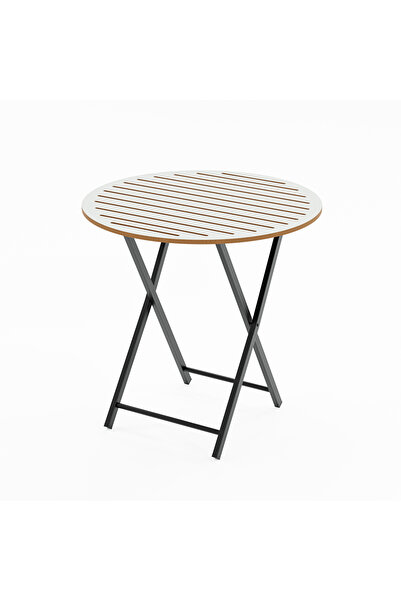 Güzelkan Katlanır 4 Kişilik Yuvarlak Bahçe Masası Bistro Masa 70x70