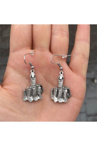 Köstebek Ghetto Middle Finger Earrings