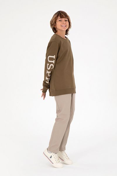 U.S. Polo Assn. Boy's Dark Beige Canvas Pants 50298539 -Vr088