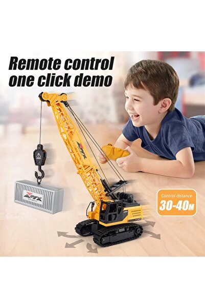 Genel Markalar Uzaktan Kumandalı Paletli Kule Vinç 2.4 Ghz 8 Kanal Sesli ve Işıklı Full Fonksiyon Usb Şarjlı