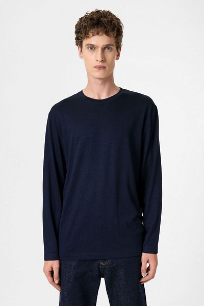 Antioch Navy Blue Relaxed Fit Basic Men's T-Shirt