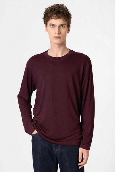 Antioch Burgundy Relaxed Fit Basic Men's T-Shirt