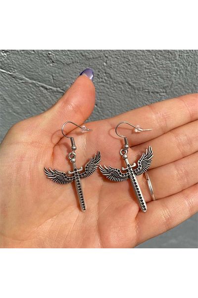 Köstebek Winged Sword Earrings