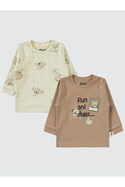 Civil Baby 6-18 Months Baby Boy Sweatshirt Set of 2 - Brown