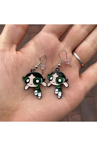 Köstebek Powerpuff Girls - Buttercup Earrings