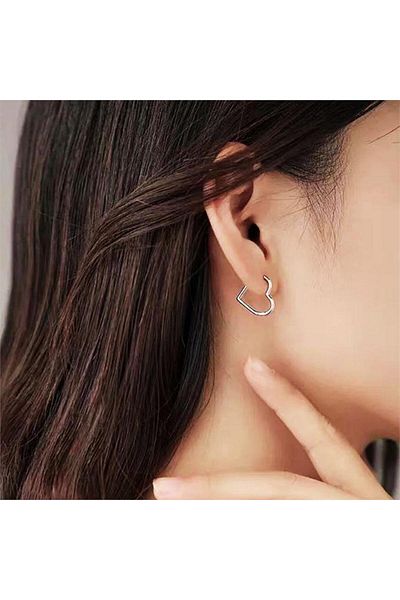 Köstebek Elegant Minimal Heart Steel Single Earrings
