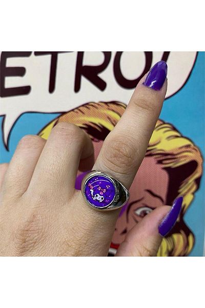 Köstebek Purple Anime Harajuku Kuromi Ring