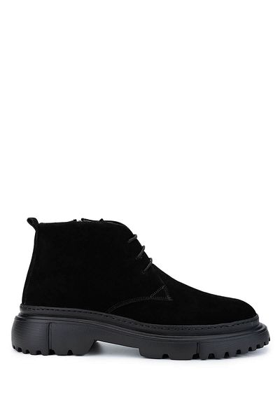 Tamer Tanca Men's Genuine Leather Black Suede Casual Boots