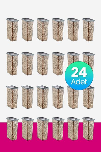 Smartware Anthracite 3500 ml - Set of 24 Skali Rectangular Storage Containers