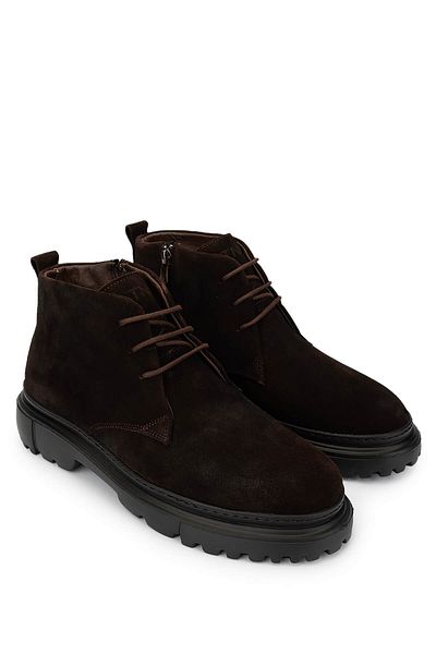 Tamer Tanca Men's Genuine Leather Brown Suede Casual Boots