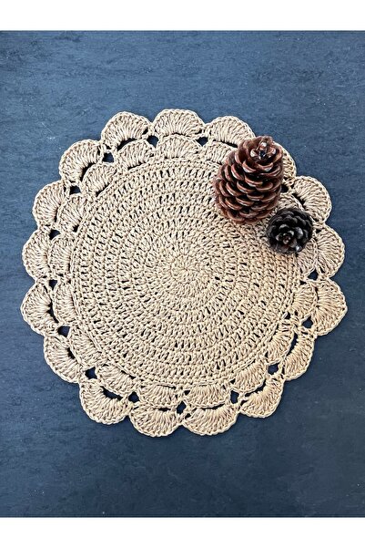 SENCEFİL TASARIM Hasır Rengi El Yapımı 2’li  Supla