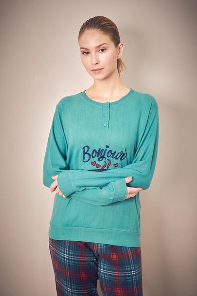Fulla Moda Bonjour Summer Embroidered Velvet Pajamas Set of 2