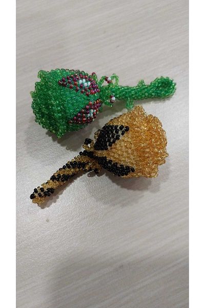 Papatyam 2 pieces of handmade bead keychain/handcrafted keychain/domestic work keychain/handmade