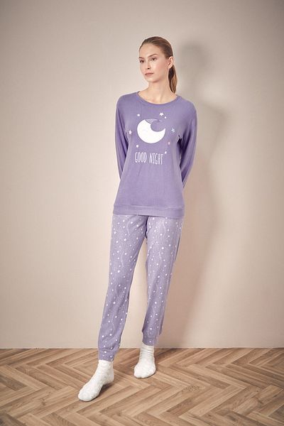 Fulla Moda Moon Grandpa Embroidered 2 Piece Pajama Set