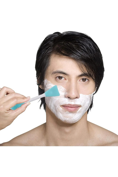 silver zenn فرشاة تنظيف الوجه من السيليكون وملعقة تطبيق القناع