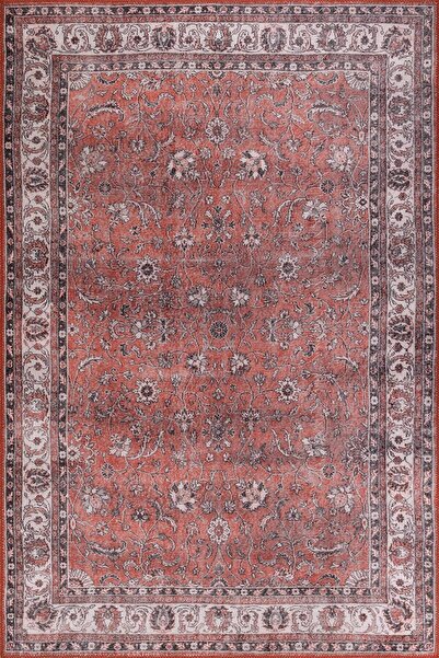 ARTLOOP Folk Vintage Desenli Dokuma Taban Dekoratif Kırmızı Halı BA 42