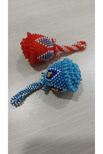 Papatyam 2 pieces of handmade bead keychain/handcrafted keychain/domestic work keychain/handmade