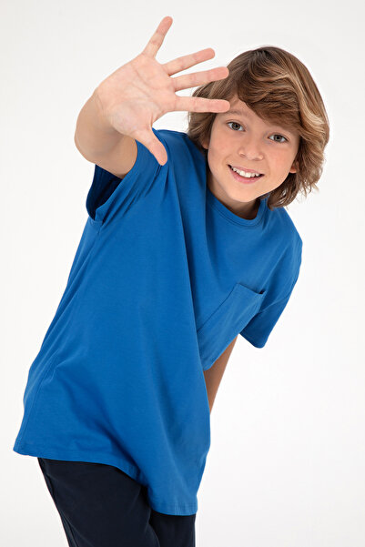 U.S. Polo Assn. تي شيرت برقبة دائرية للأولاد من الكوبالت 50295428-VR077