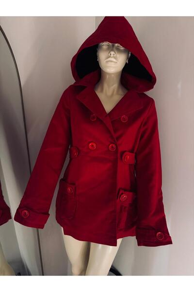 Butik Kırmızı Kadın Ceket, Kaşe Ceket, Kaban, Kısa Ceket