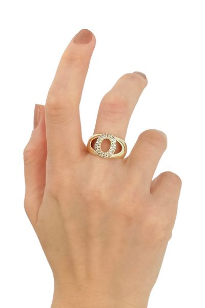 Çlk Accessories Premium O Letter Ring Stone Letter Ring