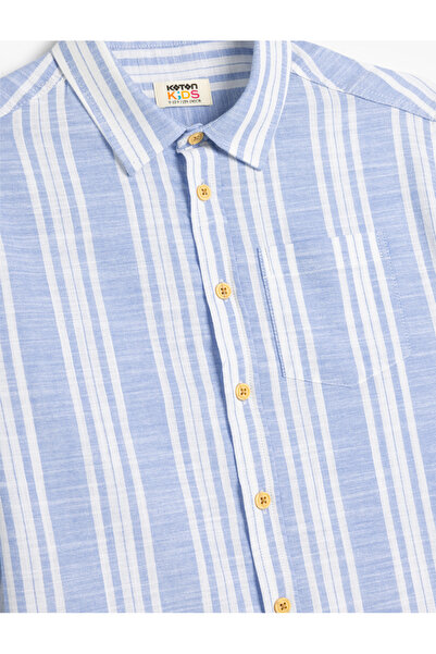 Koton Gömlek Uzun Kollu Düğme Detaylı Klasik Yaka Pamuklu