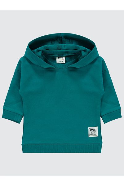 Civil Baby Baby Boy Hooded Sweatshirt 6-18 Months Petrol Green
