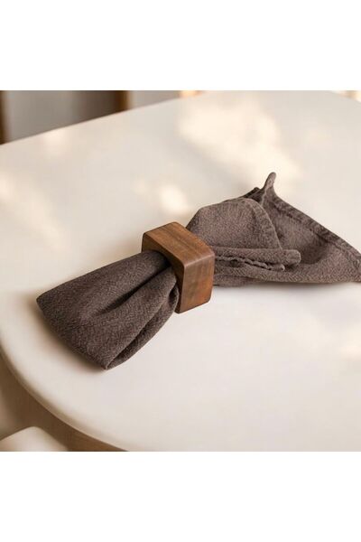 zagorwood Walnut Wood 6 Pcs Napkin Ring, Noçe Walnut Napkin Ring