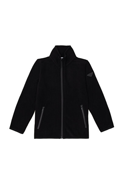 U.S. Polo Assn. Boy's Zippered Black Fleece Sweatshirt 50298067-Vr046