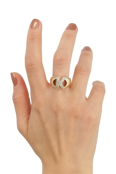 Çlk Accessories Premium Letter K Ring Rhinestone Letter Ring