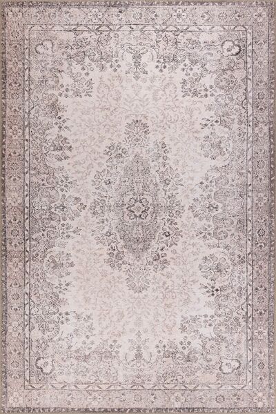 ARTLOOP Folk Eskitme Desenli Dokuma Taban Dekoratif Bej Halı BA 45