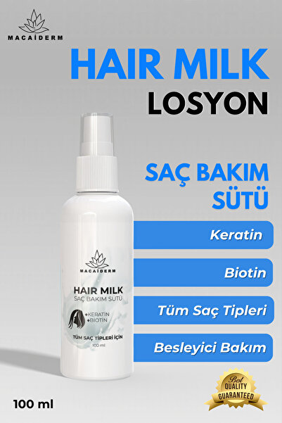 Macaiderm Keratin ve Biotin İçeren Besleyici, Onarıcı Bakım Saç Bakım Sütü 10...