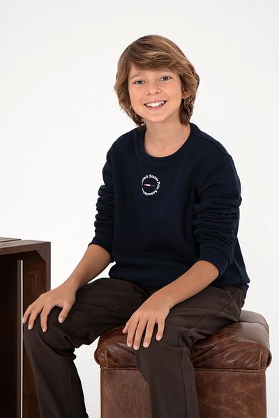 U.S. Polo Assn. Boy's Navy Basic Crew Neck Sweatshirt 50293592 -Vr033