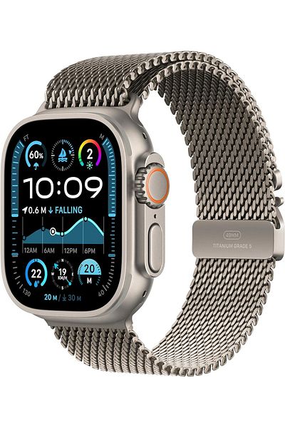 Apple Watch Ultra 2 GPS + Cellular 49mm Natural Titanium Case with Natural Titanium Milanese Loop -S