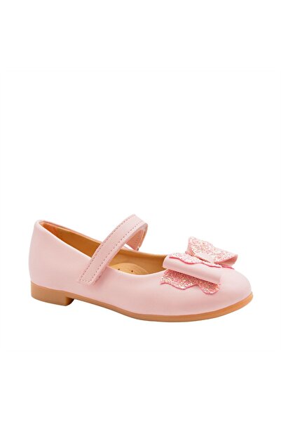 kids A more Princess Ribbon Detailed Girls' Ballerina Shoes Powder Pink
