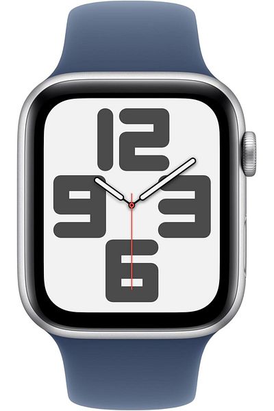 Apple Watch Se Gps 40mm Silver Aluminium Case With Denim Sport Band - S/m