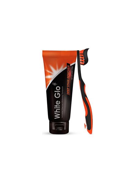 White Glo Stain Removal Whitening Toothpaste 100 Ml with Toothbrush Gift