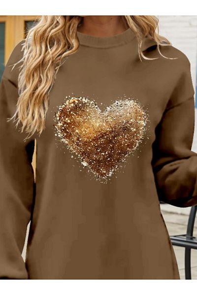 Kokosh moda Γυναικεία μακρυμάνικη μπλούζα με λαιμόκοψη με μοτίβο βισκόζης με δύο κλωστές