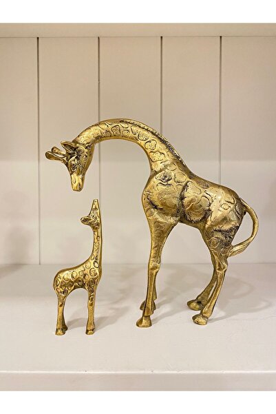 Dekordan House Pirinç 2’li Zürafa Obje