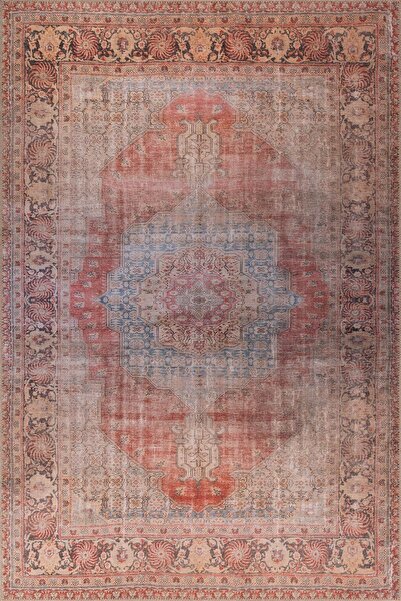 ARTLOOP Folk Vintage Desenli Dokuma Taban Dekoratif Renkli Halı BA 35