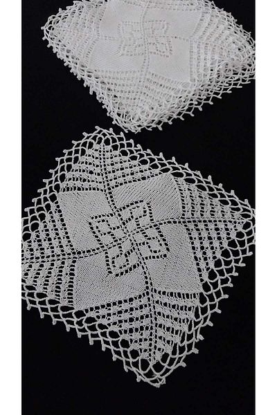 Papatyam 6 Pcs Lace Napkin - 22X22 cm Vintage Cotton Craft Set