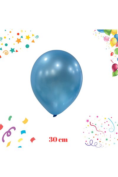 meyaccessories Blue Metallized Balloon 10 Pieces