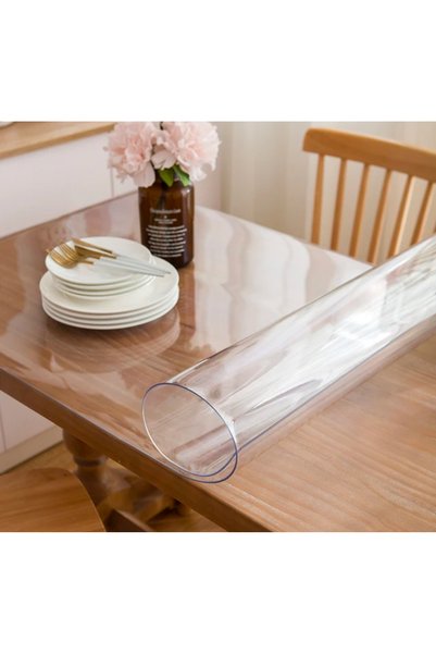 SÜMER EV TEKSTİL Pvc Table Cover Clear Coating and Protection Super Clear Soft Waterproof Heat Resistant