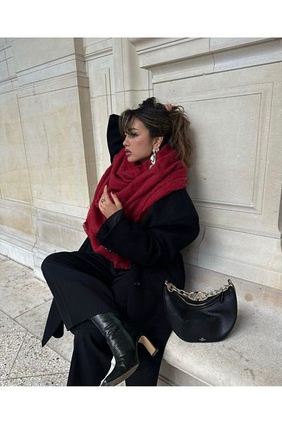 SHClothing accessories Soft Textured Burgundy Scarf