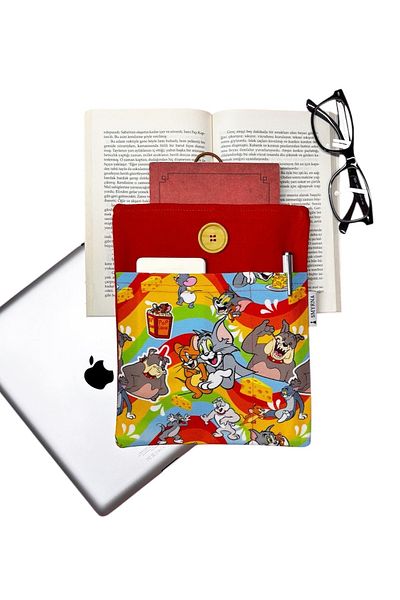 Smyrna Book Case / Tablet Case / Ebook Case / Multi-Purpose Case (Cat Mouse, Orange)