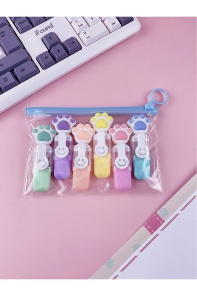 MAVIGOK Sevimli Tatlım mini renkli göz koruma fosforlu kalem(6'lı set)