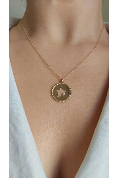 Abries Jewellery 14 Ayar Pırlantalı Kalp Kolye Gorgeous Star