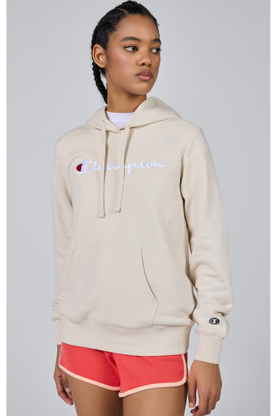 Champion Icons Hooded Sweatshirt Bej Kadın Kapüşonlu Sweatshirt-117111-YS137