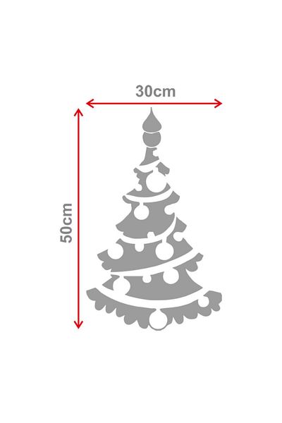 MIGNATIS Christmas Decorations Pine Tree Glass Showcase Sticker 30x50 cm - Yellow