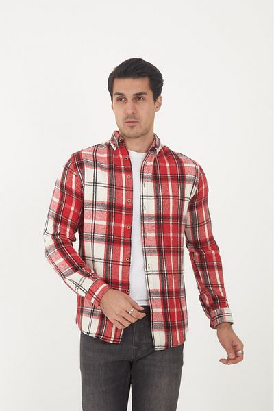 MCZ GİYİM Men's Slim-Fit Lumberjack Shirt