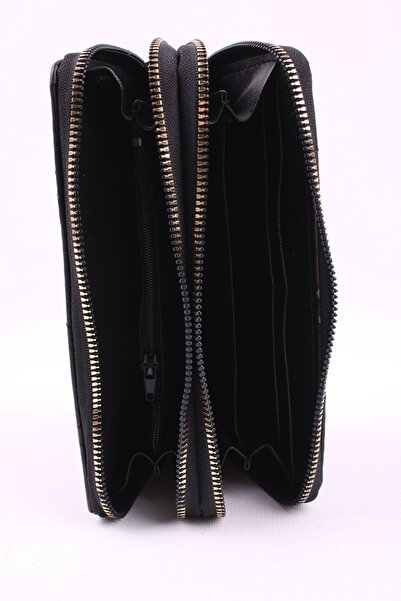 VESSARA Large size 3 zipper coin compartments 8 card slots women's wallet handheld portfolio 20x12cm